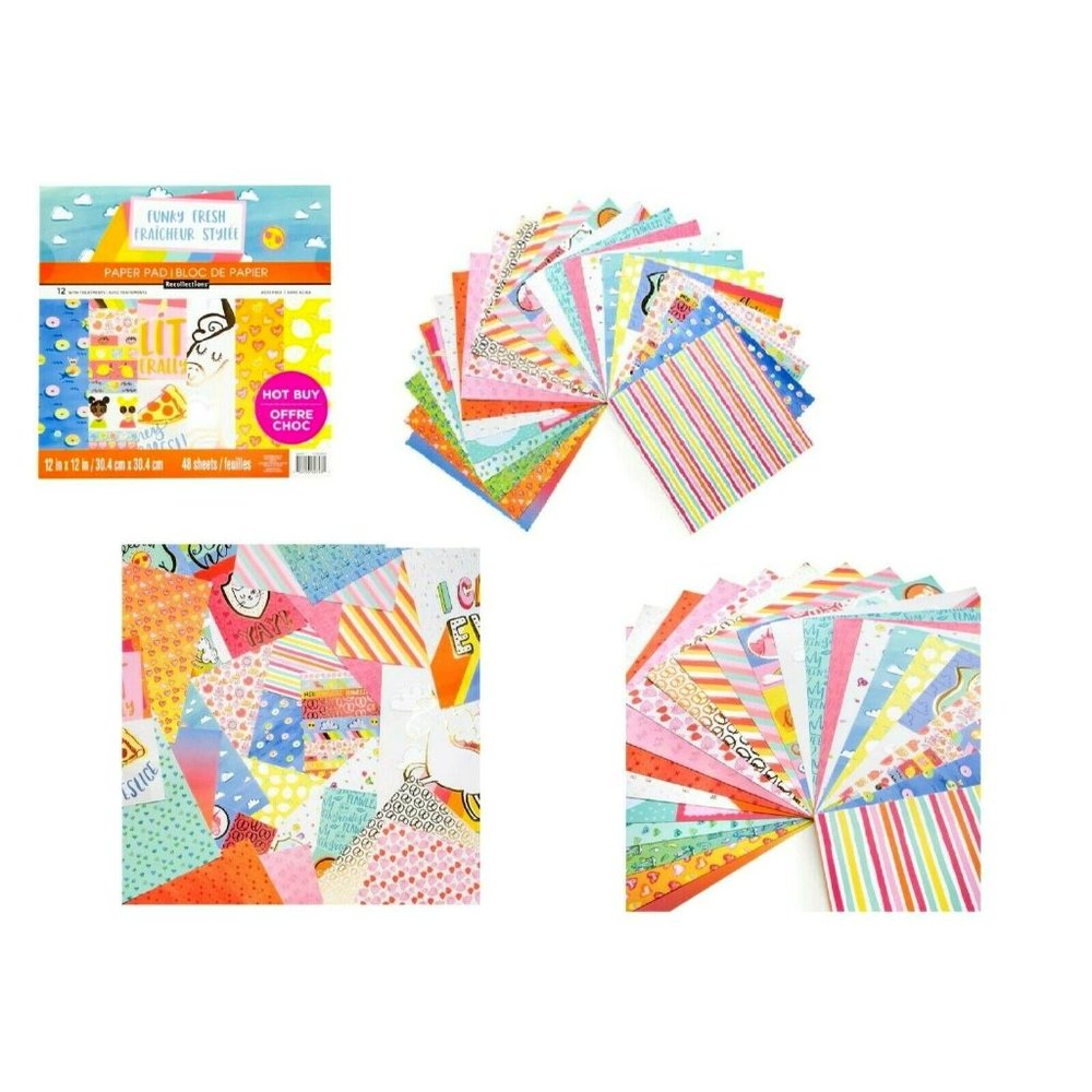 Funky Fresh Paper Pad By Recollections 12x12inches 48 sheets